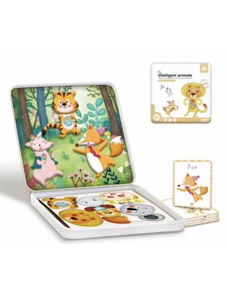 Drewniane klocki magnetyczne zwierzęta