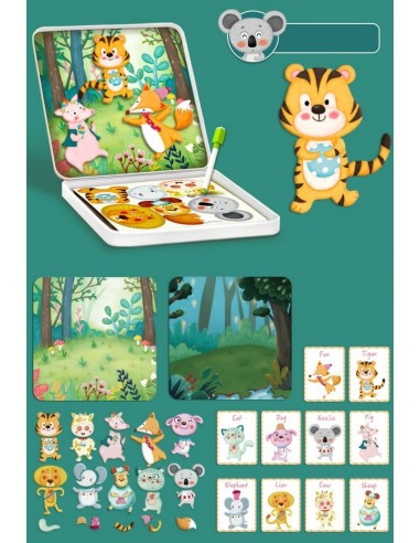 Drewniane klocki magnetyczne zwierzęta