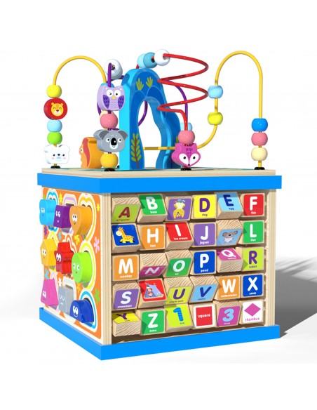 Kostka drewniana sorter z labiryntem