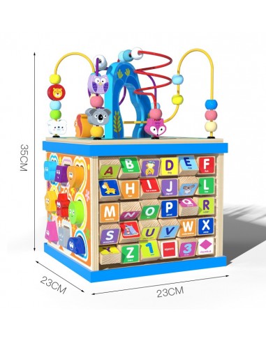 Kostka drewniana sorter z labiryntem