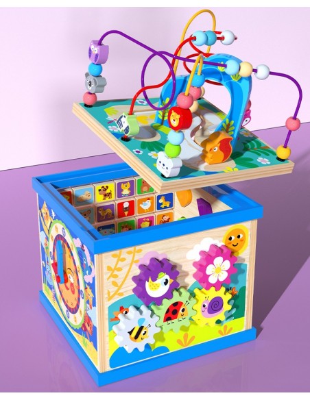 Kostka drewniana sorter z labiryntem