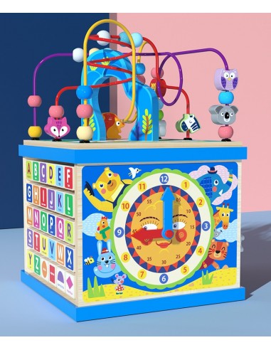 Kostka drewniana sorter z labiryntem