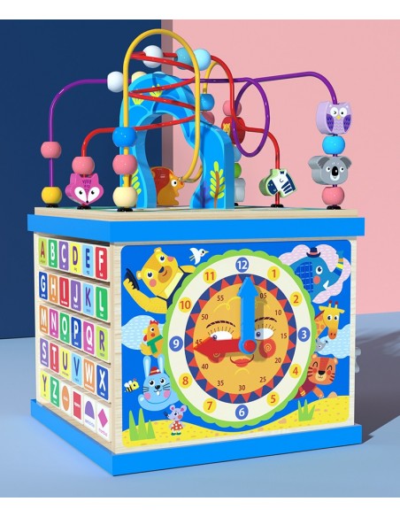 Kostka drewniana sorter z labiryntem