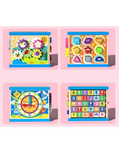 Kostka drewniana sorter z labiryntem