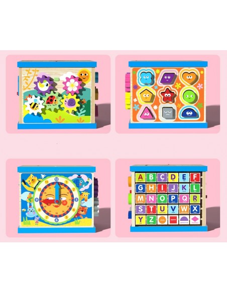 Kostka drewniana sorter z labiryntem