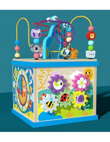 Kostka drewniana sorter z labiryntem