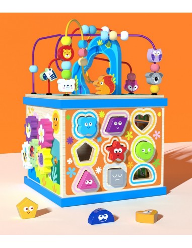 Kostka drewniana sorter z labiryntem