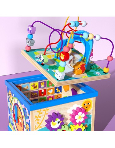 Kostka drewniana sorter z labiryntem