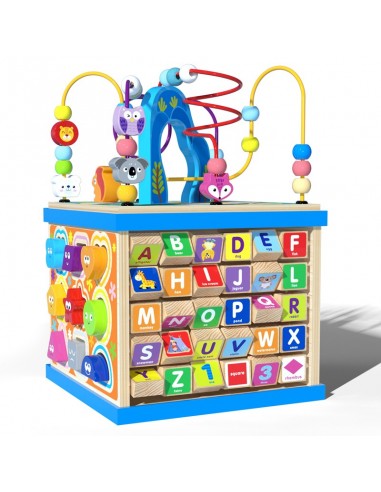 Kostka drewniana sorter z labiryntem