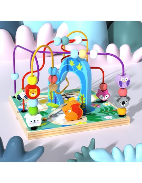 Kostka drewniana sorter z labiryntem