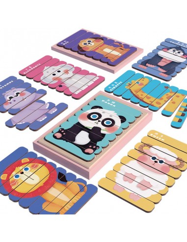 Puzzle patyczki Zwierzęta