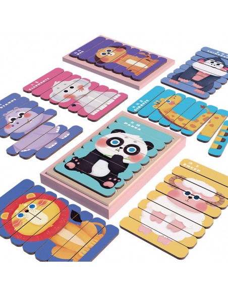 Puzzle patyczki Zwierzęta