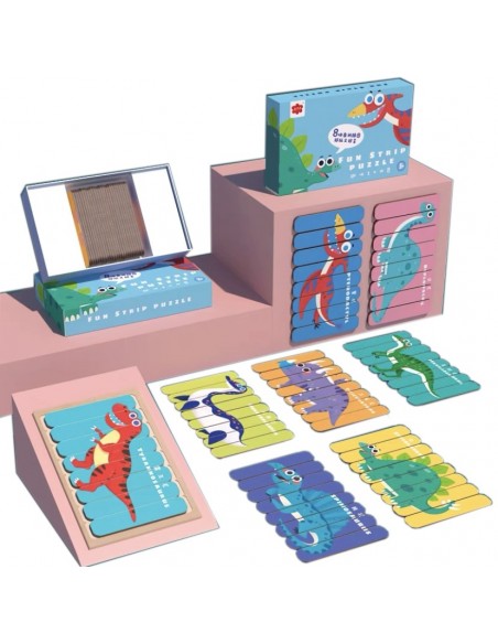 Puzzle patyczki Dinozaury