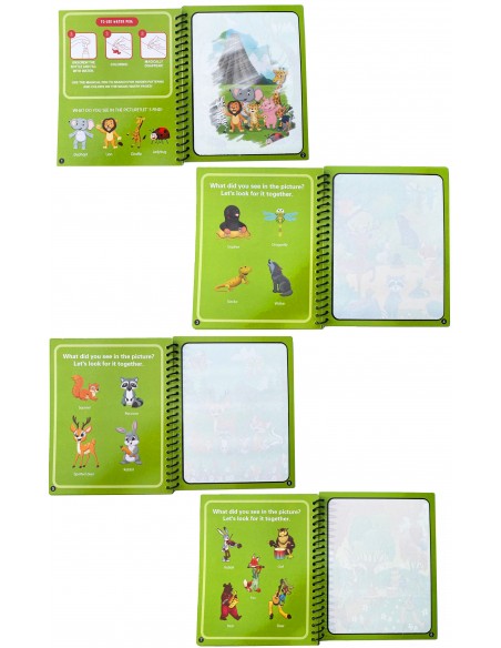 KSIĄZECZKA Z PISAKIEM WODNYM DZIKIE ZWIERZĘTA 19x15cm