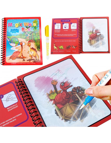 KSIĄZECZKA Z PISAKIEM WODNYM dnozaury19x15cm