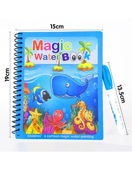 KSIĄZECZKA Z PISAKIEM WODNYM zwierzęta wodne19x15cm