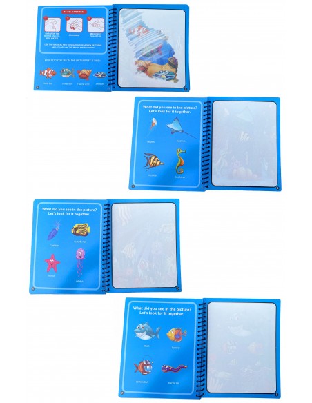 KSIĄZECZKA Z PISAKIEM WODNYM zwierzęta wodne19x15cm