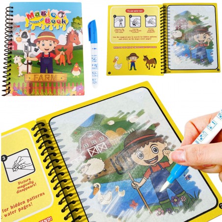 KSIĄZECZKA Z PISAKIEM WODNYM farma19x15cm