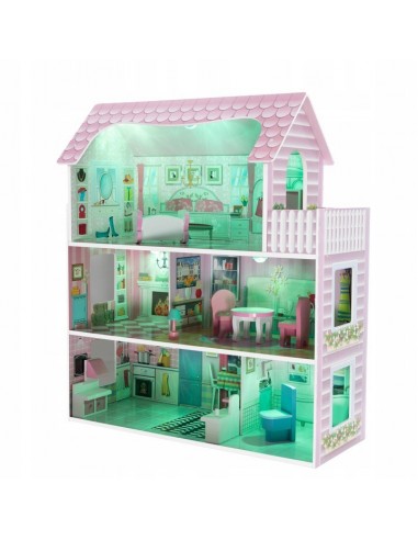 Drewniany domek dla lalek+ mebelki+...