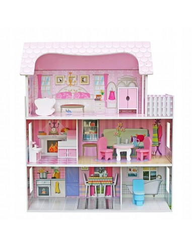 Drewniany domek dla lalek+ mebelki+...