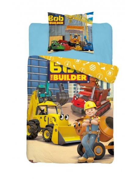 Pościel bawełniana Bob Budowniczy 140x200 cm poduszka 70x80 cm
