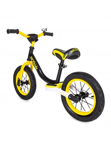 Rowerek biegowy pompowane koła 12' NICEkids CZARNO ŻÓŁTY 