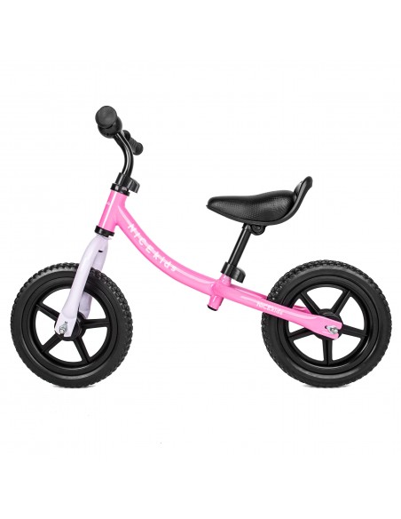Rowerek biegowy 12' NICEkids BIAŁO RÓŻOWY