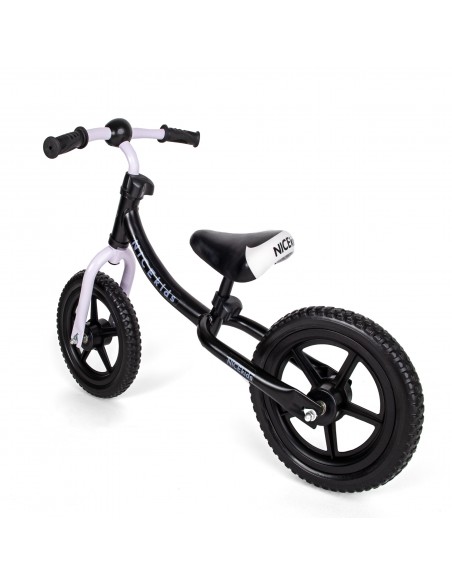 Rowerek biegowy 12' NICEkids CZARNO BIAŁY