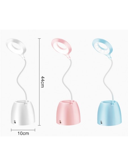 LAMPKA BIURKOWA NIEBIESKA Z POJEMNIKIEM