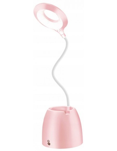 LAMPKA BIURKOWA RÓŻOWA Z POJEMNIKIEM
