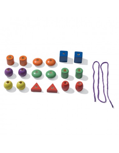 Drewniane korale - nauka nawlekania SES