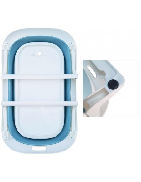 DUŻA WANIENKA WANNA DZIECI SKŁADANA TURYSTYCZNA SILIKON NIEBIESKA