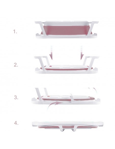 DUŻA WANIENKA WANNA DZIECI SKŁADANA TURYSTYCZNA SILIKON RÓŻOWA