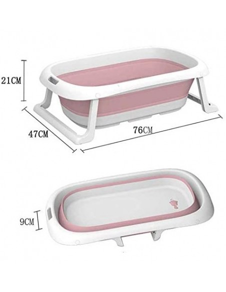 DUŻA WANIENKA WANNA DZIECI SKŁADANA TURYSTYCZNA SILIKON RÓŻOWA