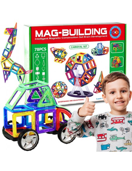 Klocki magnetyczne konstrukcyjne zestaw 78 el. 631