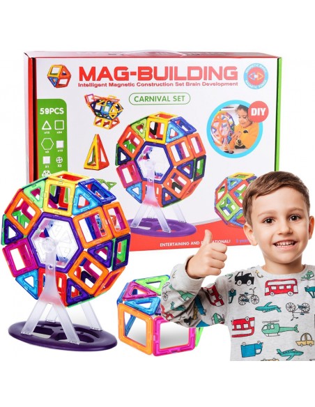 Klocki magnetyczne konstrukcyjne zestaw 59 el. 630