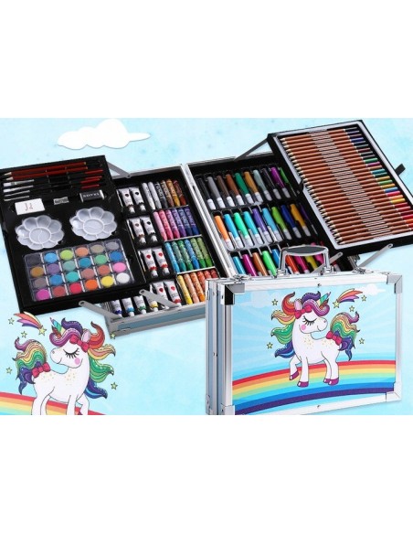 ZESTAW ARTYSTYCZNY DO MALOWANIA WALIZKA JEDNOROŻEC