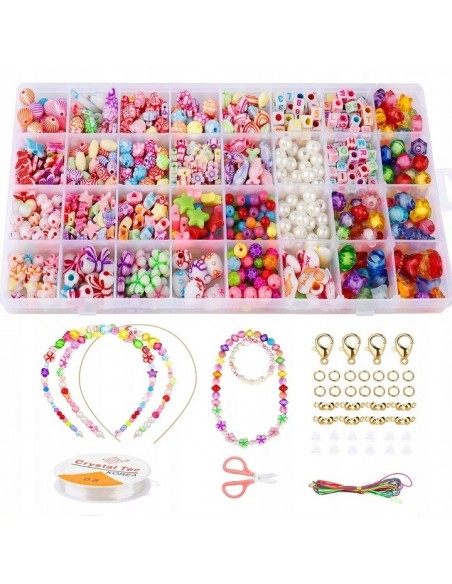 ZESTAW KORALIKÓW DO ROBIENIA BRANSOLETEK OPASEK KORALIKI