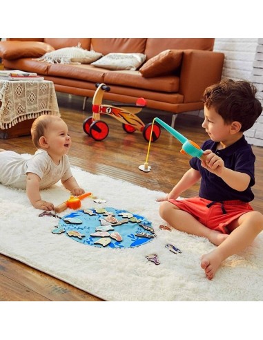 ŁOWIENIE RYBEK GRA DREWNIANE RYBKI DO...