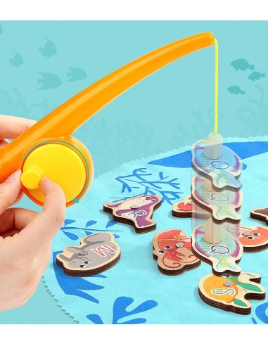 ŁOWIENIE RYBEK GRA DREWNIANE RYBKI DO...