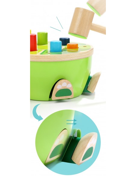 DREWNIANY WBIJAK PRZEBIJAK KOSTKA EDUKACYJNA ŻÓŁW