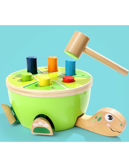 DREWNIANY WBIJAK PRZEBIJAK KOSTKA EDUKACYJNA ŻÓŁW