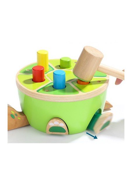 DREWNIANY WBIJAK PRZEBIJAK KOSTKA EDUKACYJNA ŻÓŁW