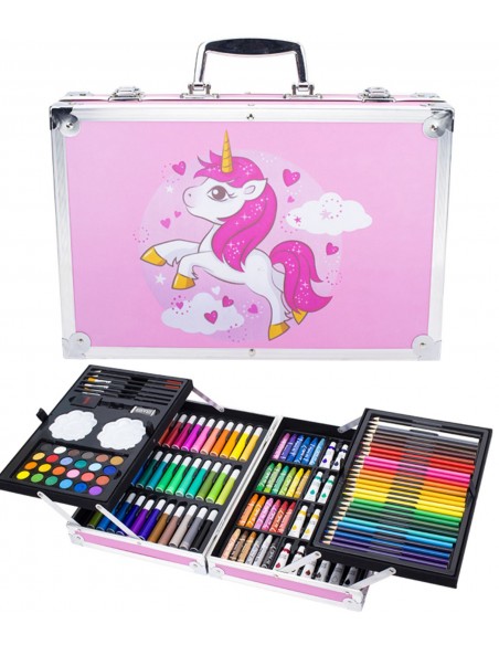 ZESTAW ARTYSTYCZNY DO MALOWANIA WALIZKA JEDNOROŻEC RÓŻOWA