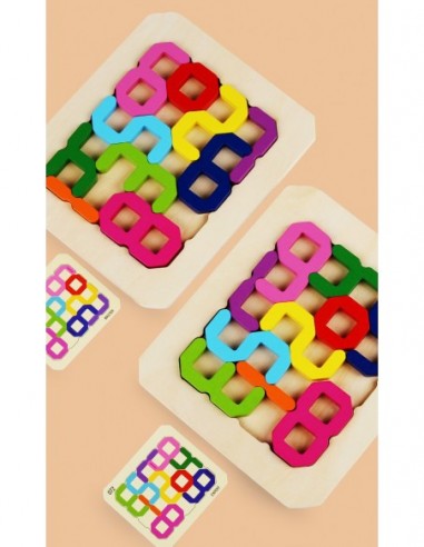 DREWNIANA UKŁADANKA GRA LOGICZNA...