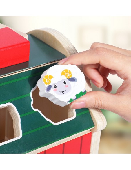 SORTER DREWNIANY FARMA KOSTKA EDUKACYJNA ZWIERZĘTA