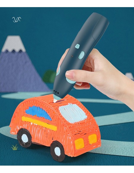 DŁUGOPIS DRUKARKA 3D PEN BEZPIECZNY ZESTAW + WZORY FIOLETOWY