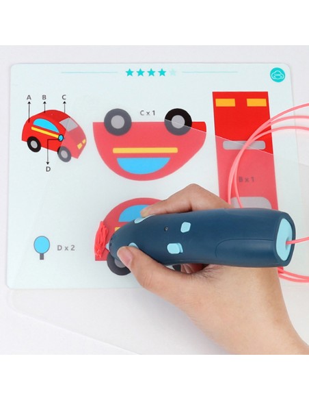 DŁUGOPIS DRUKARKA 3D PEN BEZPIECZNY ZESTAW + WZORY FIOLETOWY