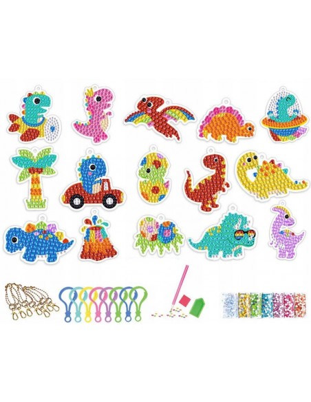 HAFT DIAMENTOWY naklejki diamentowe mozaika 5D dinozaury