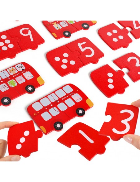 PUZZLE DREWNIANE GRA MATEMATYCZNA LOGICZNA NAUKA LICZENIA JHTOY-982